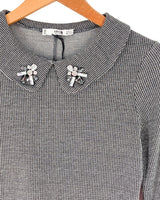 Vestido tejido con apliques