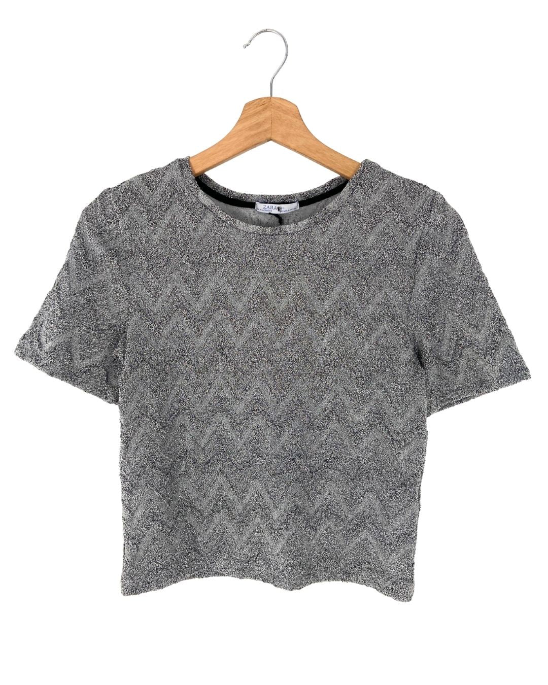 Blusa manga corta con textura