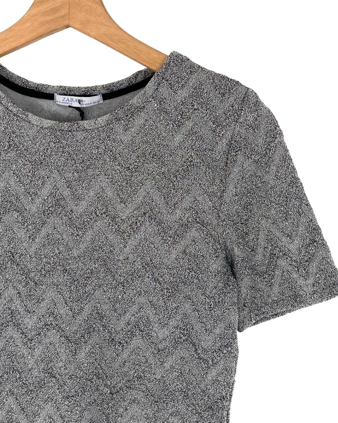 Blusa manga corta con textura