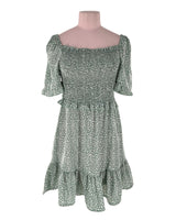 Vestido midi encauchado print