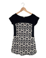 Vestido mini manga caida