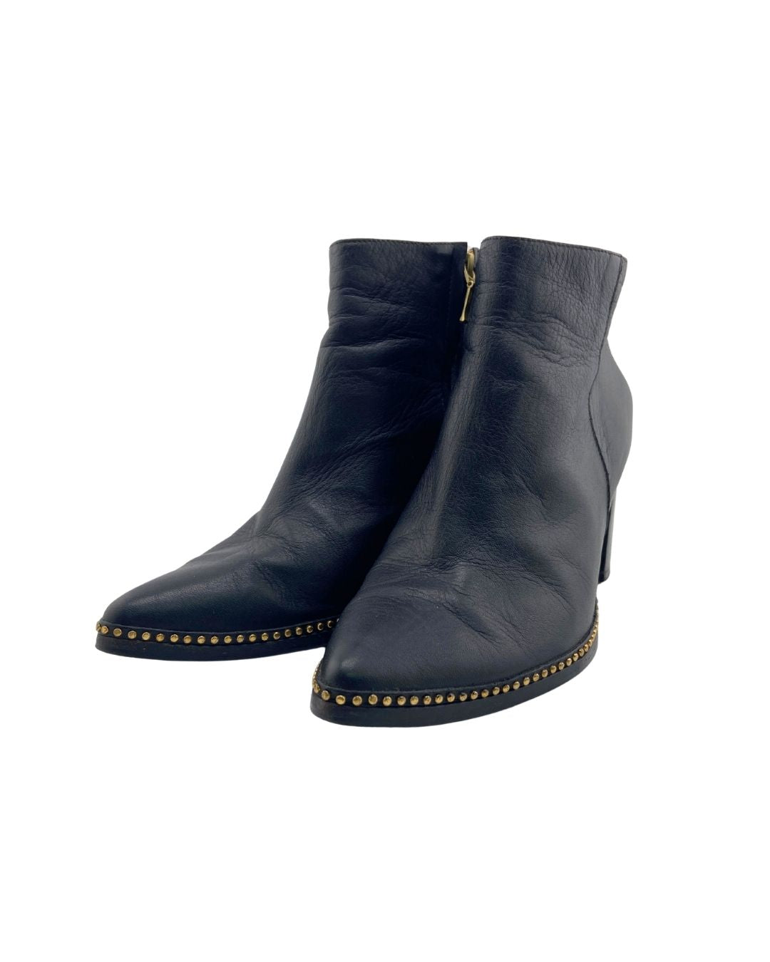 Botines en cuero con taches