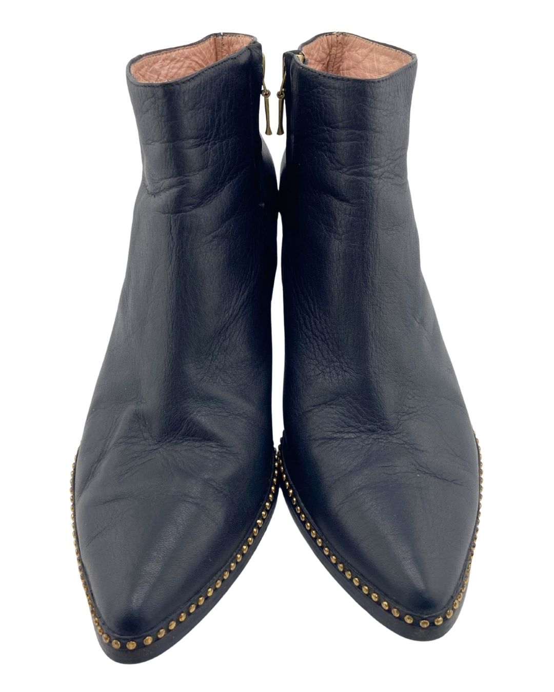 Botines en cuero con taches