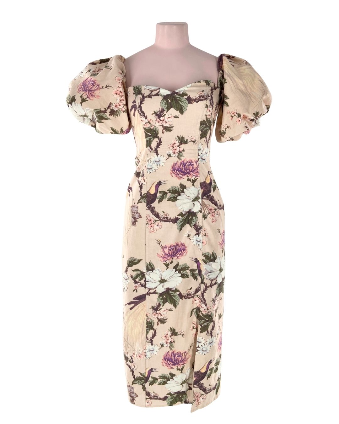 Vestido mangas globo print