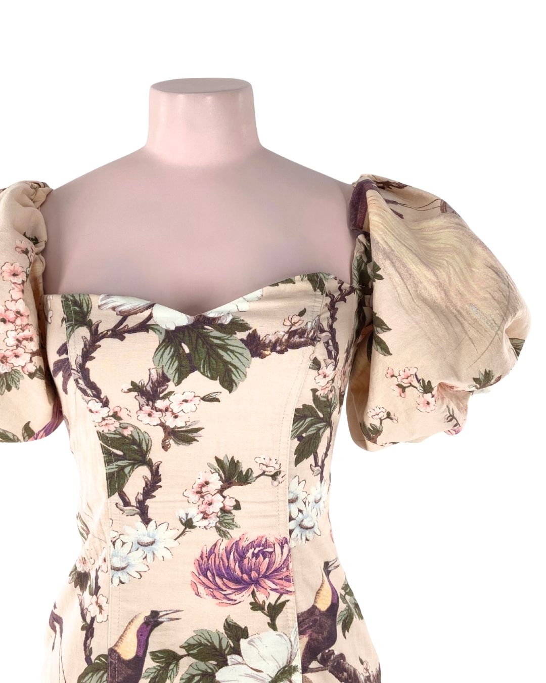 Vestido mangas globo print