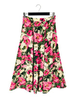 Falda midi amplia print flores