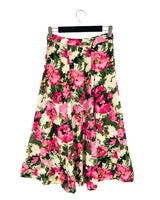 Falda midi amplia print flores