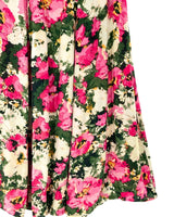 Falda midi amplia print flores