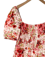 Vestido midi encauchado print