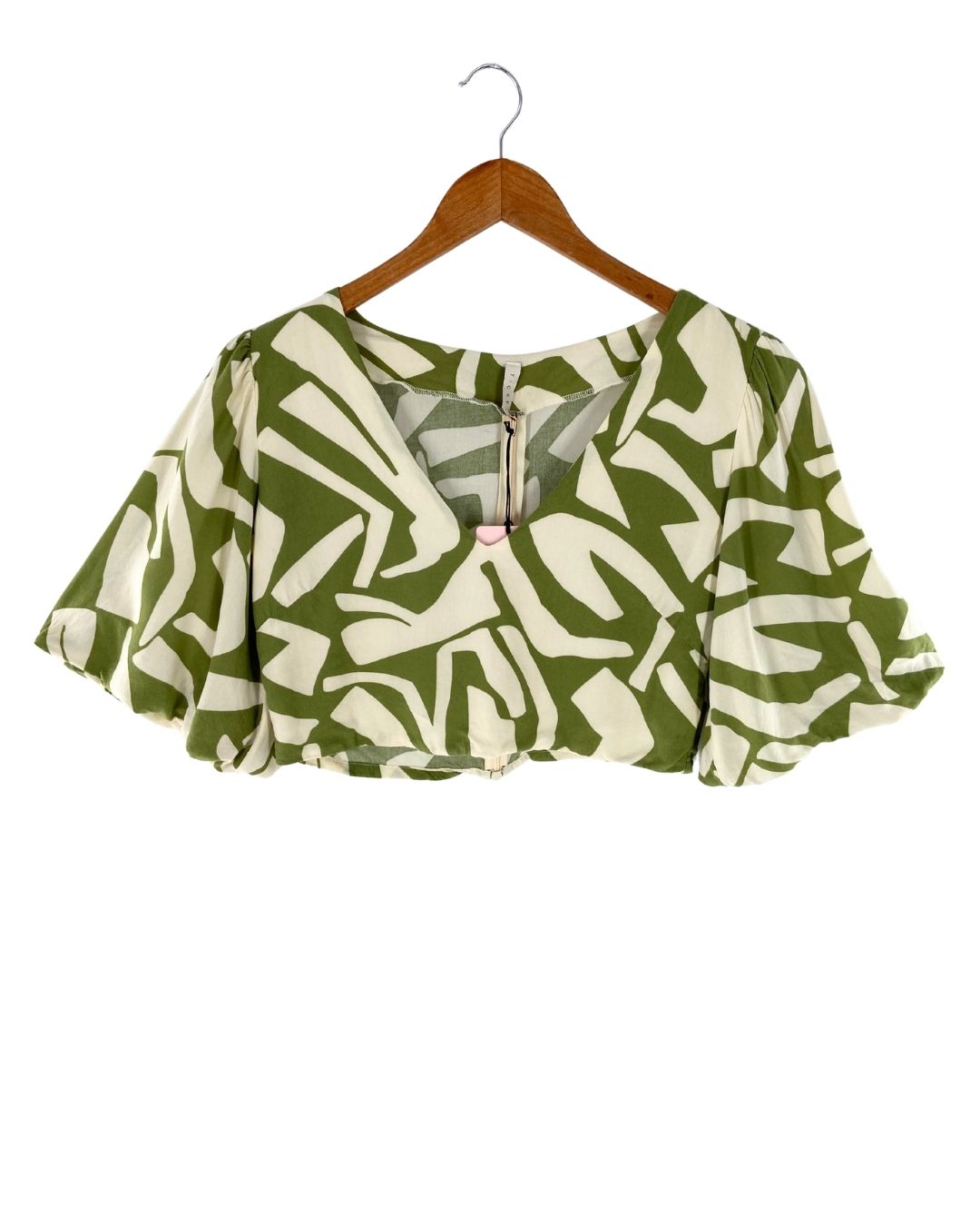 Blusa crop manga globo