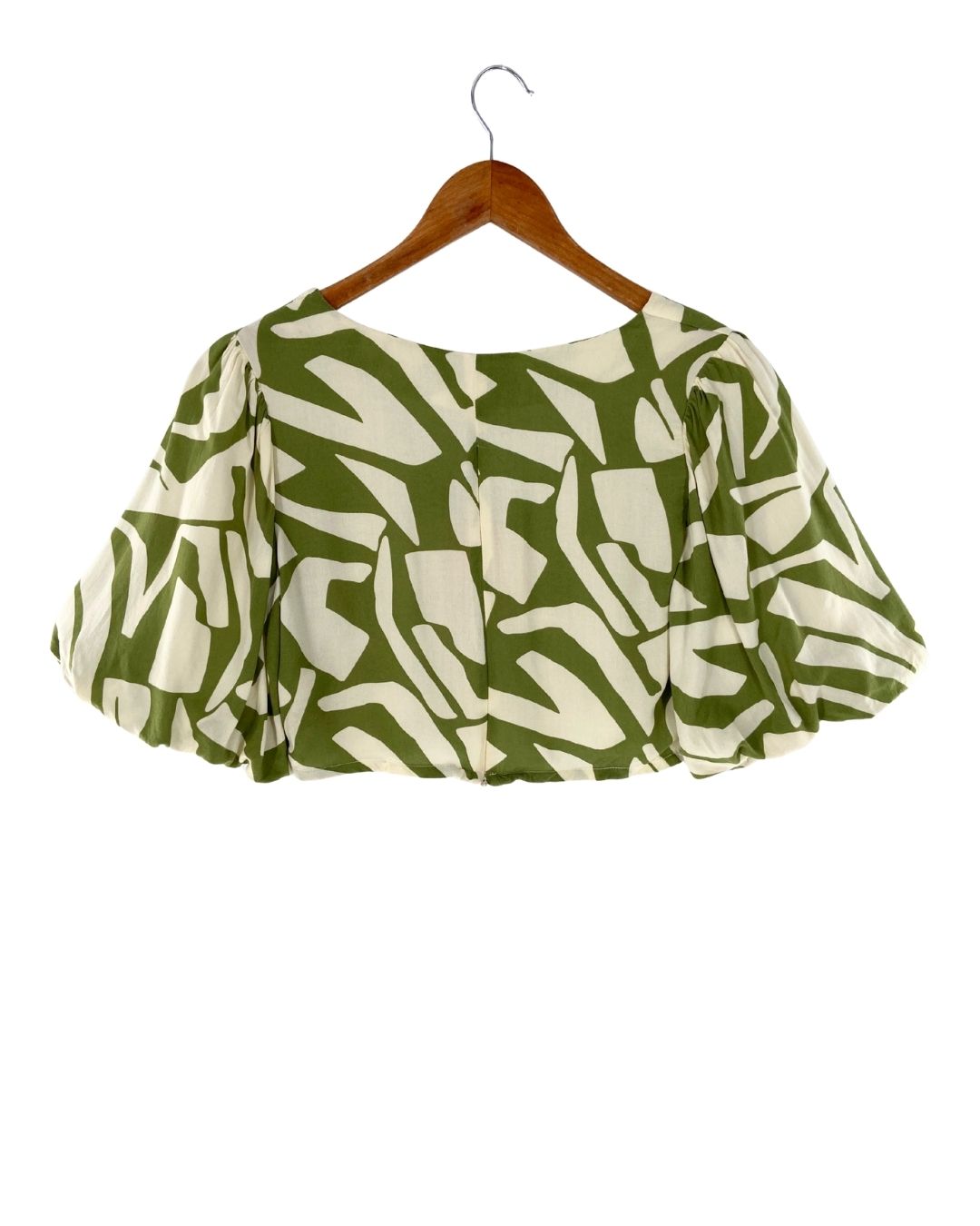 Blusa crop manga globo