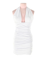 Vestido mini drapeado anudado