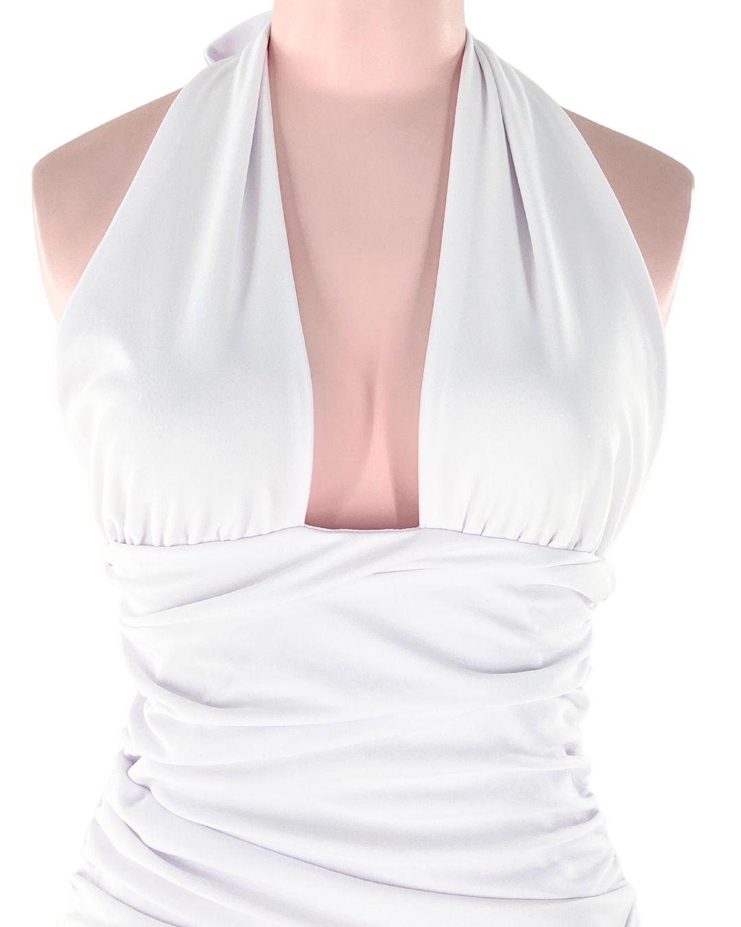 Vestido mini drapeado anudado