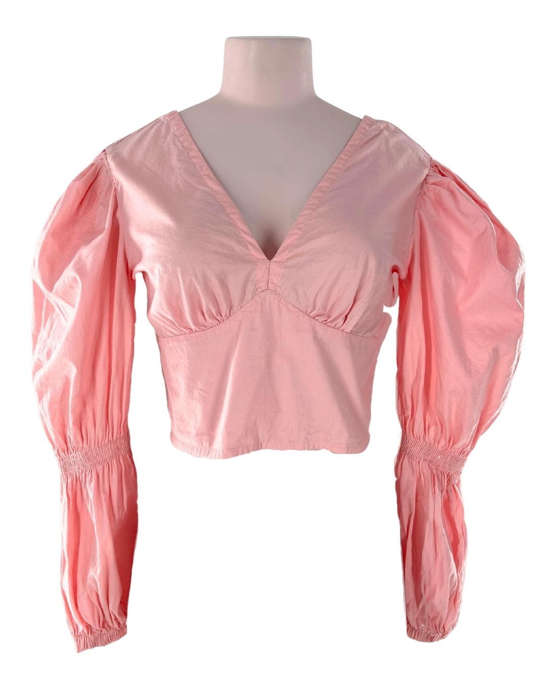 Blusa crop manga larga
