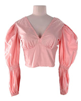 Blusa crop manga larga