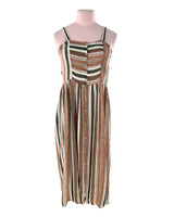 Vestido midi de tiras a rayas