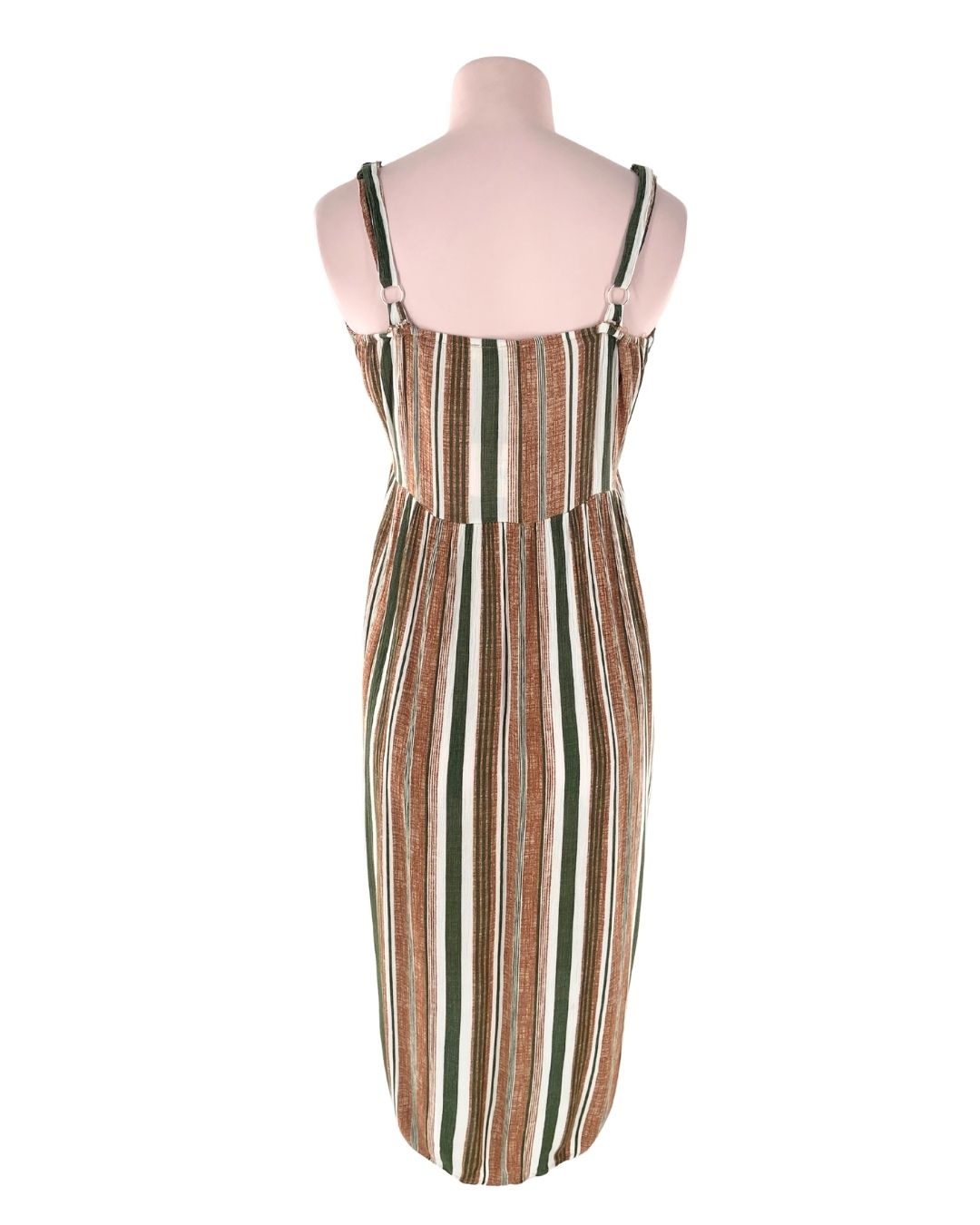 Vestido midi de tiras a rayas