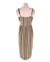 Vestido midi de tiras a rayas