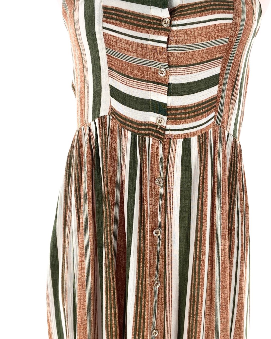 Vestido midi de tiras a rayas