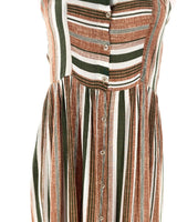 Vestido midi de tiras a rayas
