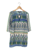 Vestido mini manga 3/4 print