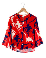Blusa manga 3/4 print flores