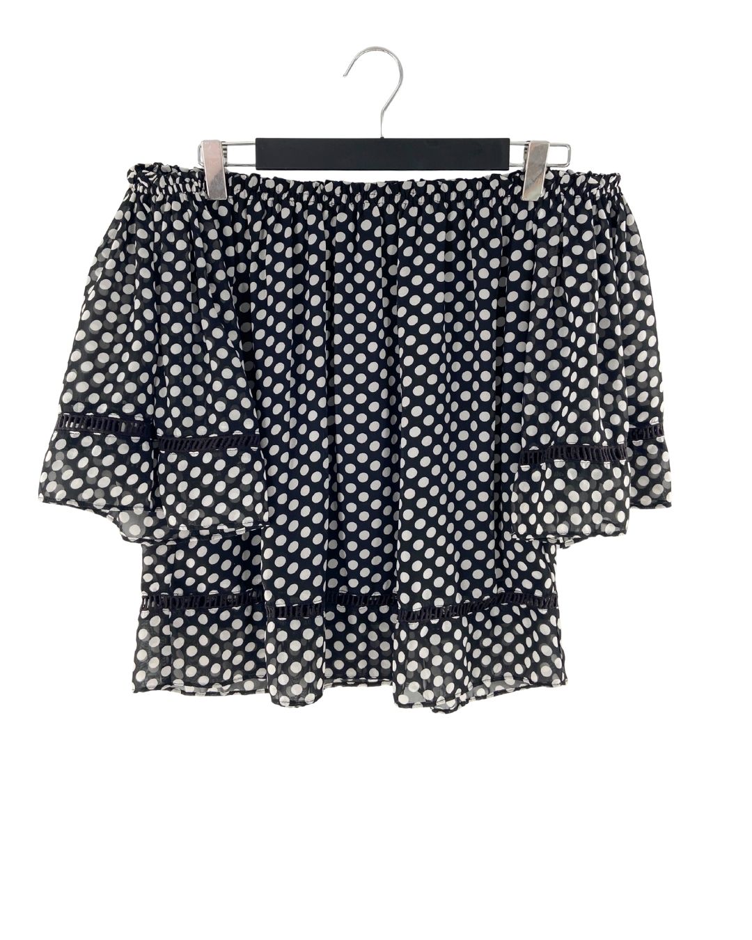 Blusa offshoulders print dots