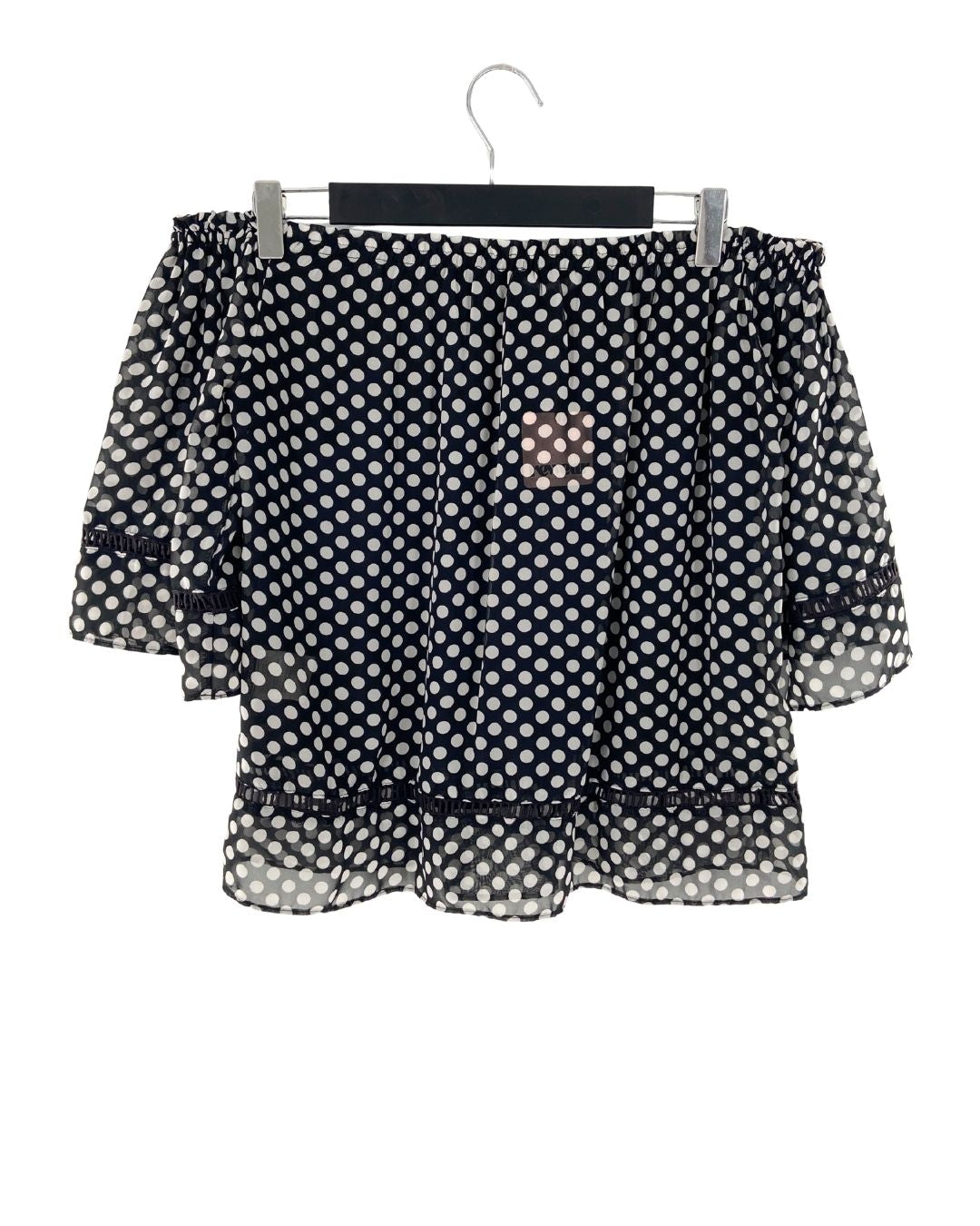 Blusa offshoulders print dots