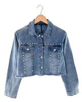 Chaqueta crop en denim