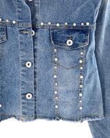 Chaqueta crop en denim