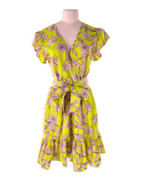 Vestido midi print flores