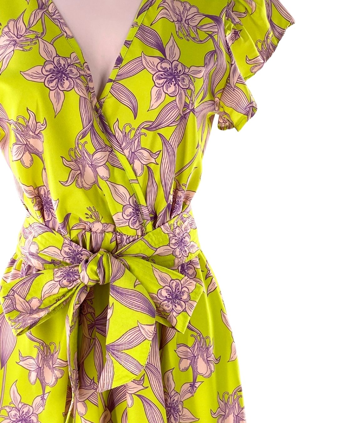 Vestido midi print flores