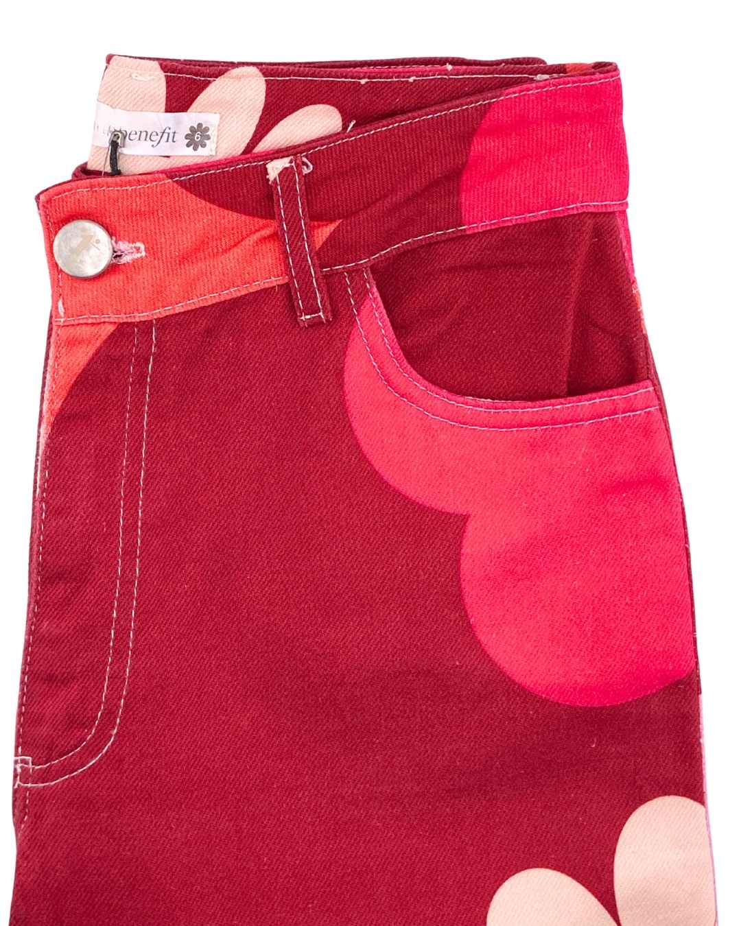 Jean rígido wide leg print