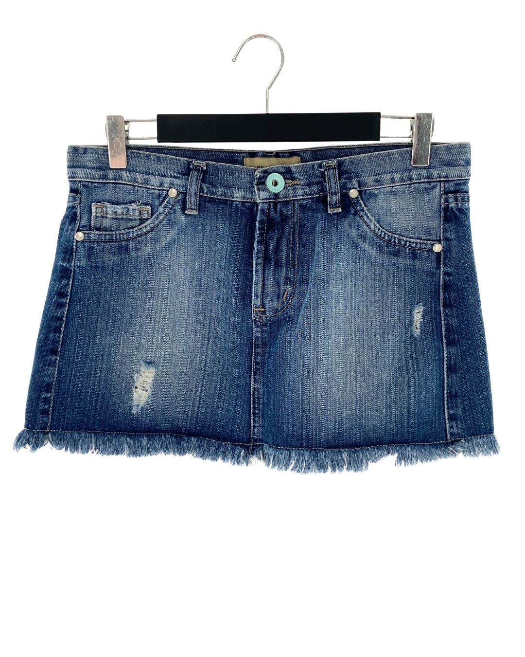 Falda mini en denim rígido