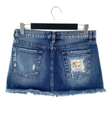 Falda mini en denim rígido
