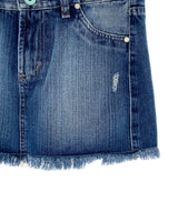 Falda mini en denim rígido