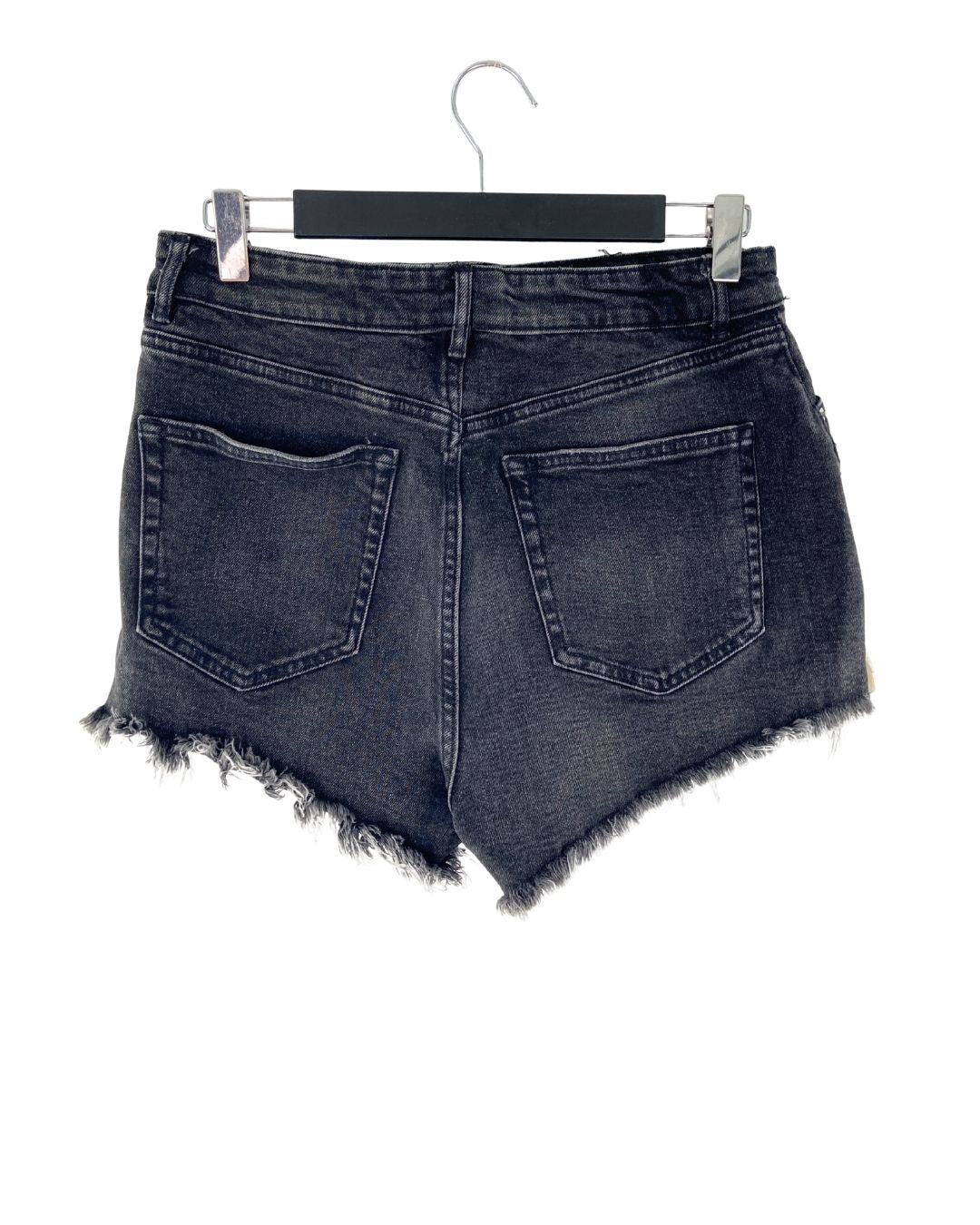 Short mini en denim deshilado