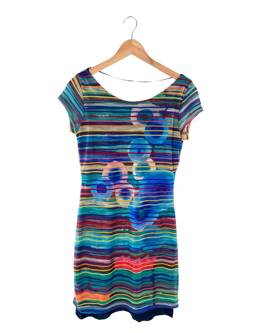 Vestido mini a franjas