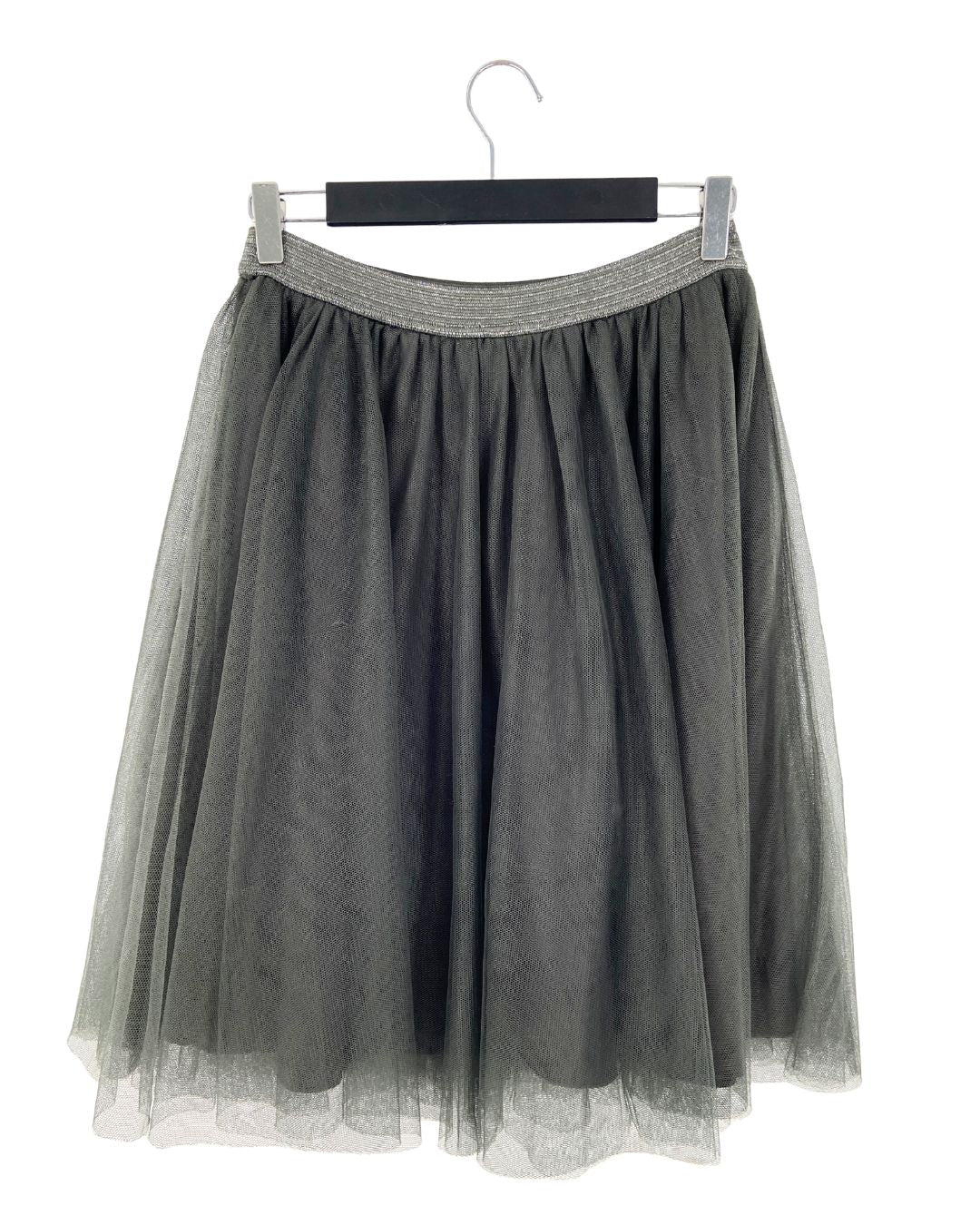 Falda midi de capas en mesh