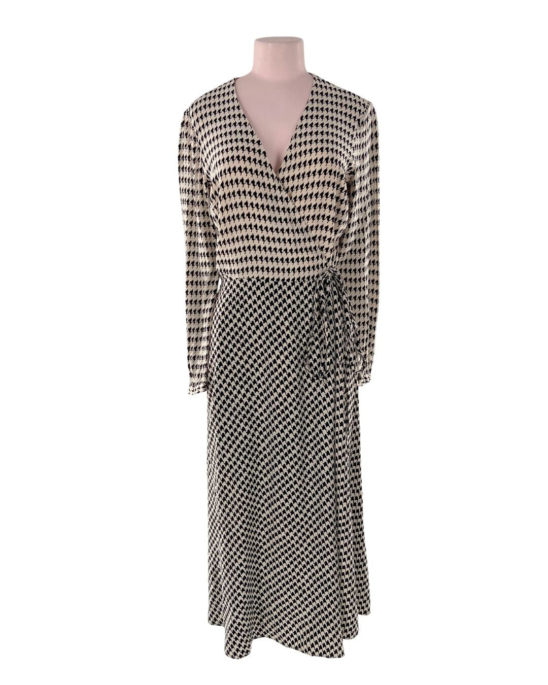 Vestido wrap manga larga print