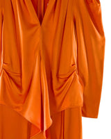 Vestido satinado con anudado