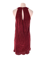 Vestido cuello halter plisado