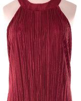 Vestido cuello halter plisado