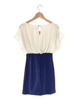 Vestido midi color block