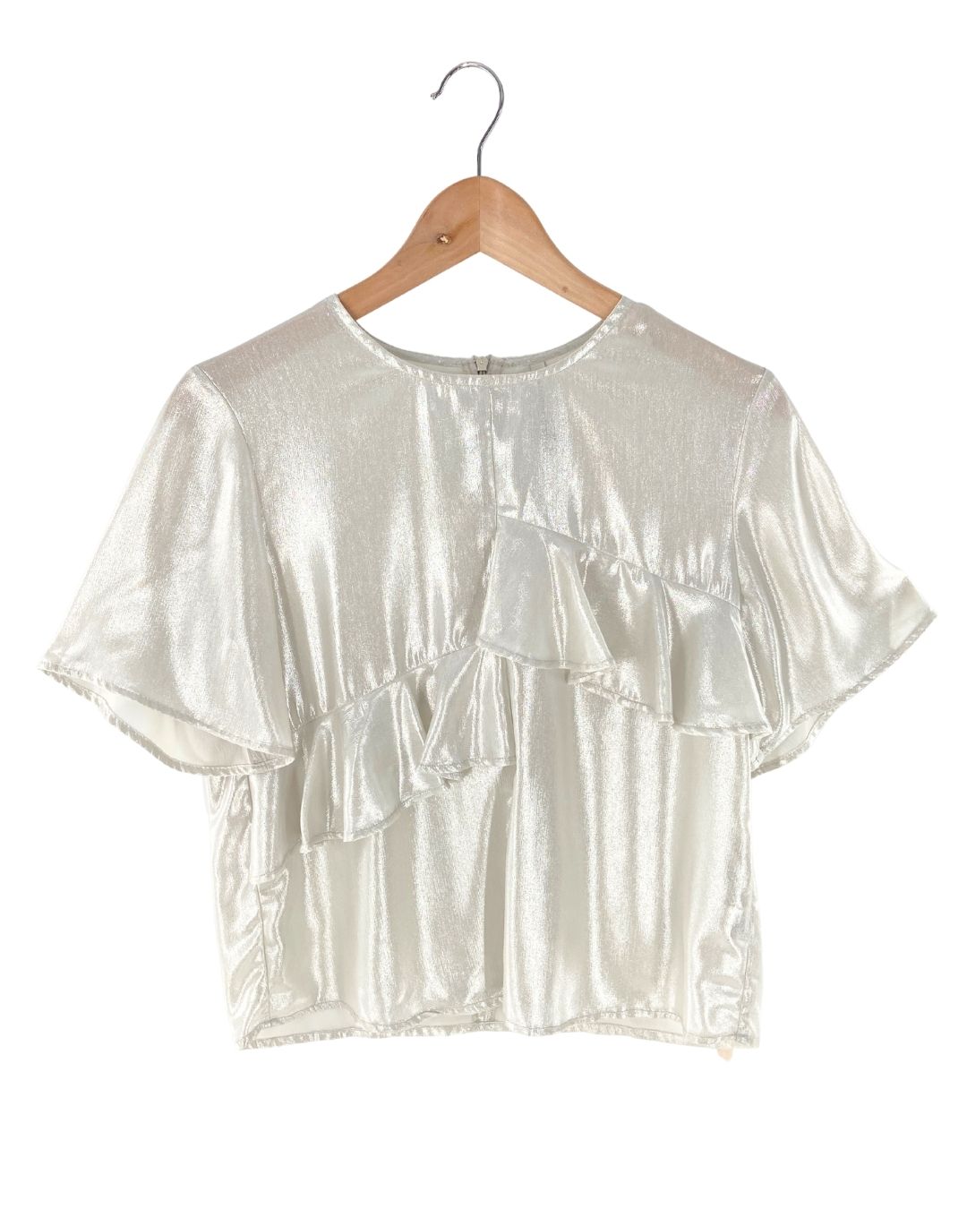 Blusa satinada con vuelos