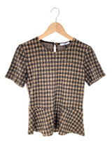 Blusa a cuadros manga corta