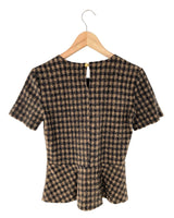 Blusa a cuadros manga corta