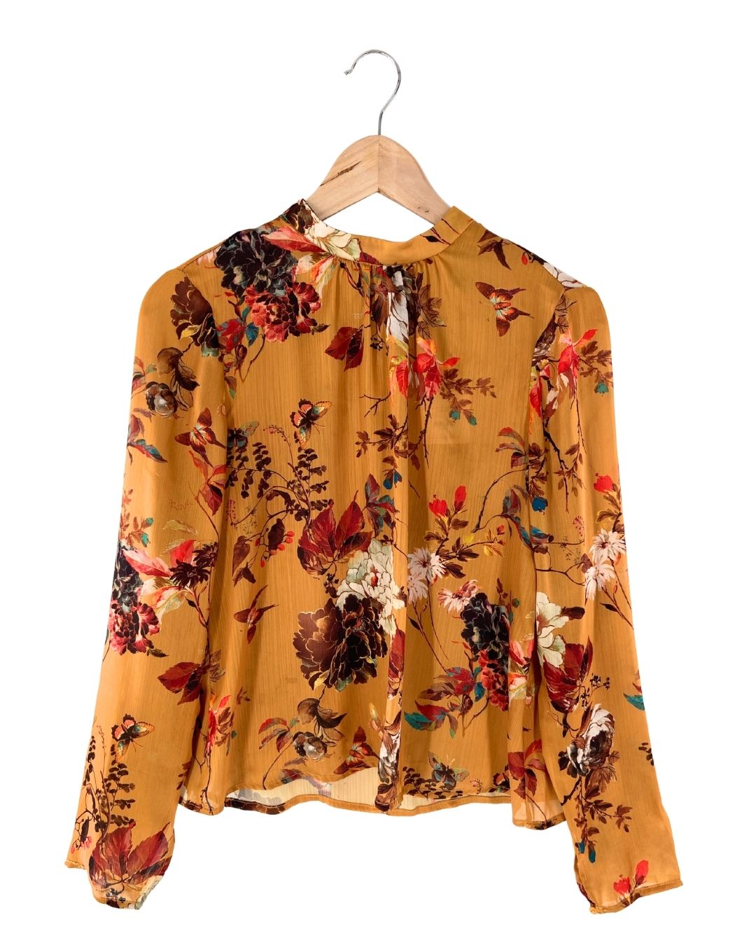 Blusa satinada manga larga