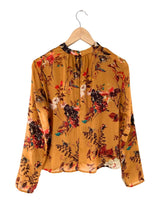 Blusa satinada manga larga