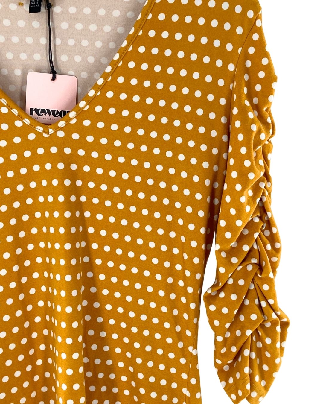Blusa print dots con recogido